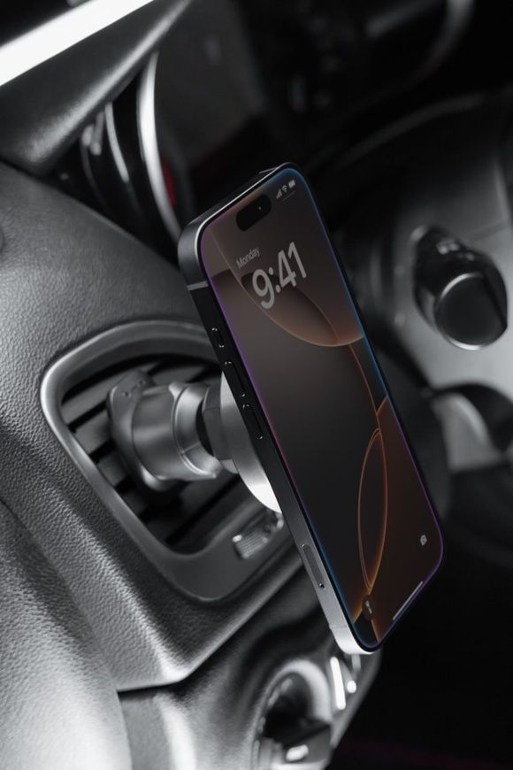 Proove Titanium Circle Qi2 15W &ndash; магнитный автодержатель для телефона с беспроводной зарядкой, поддержкой MagSafe и Magnetic Ring 0711 фото