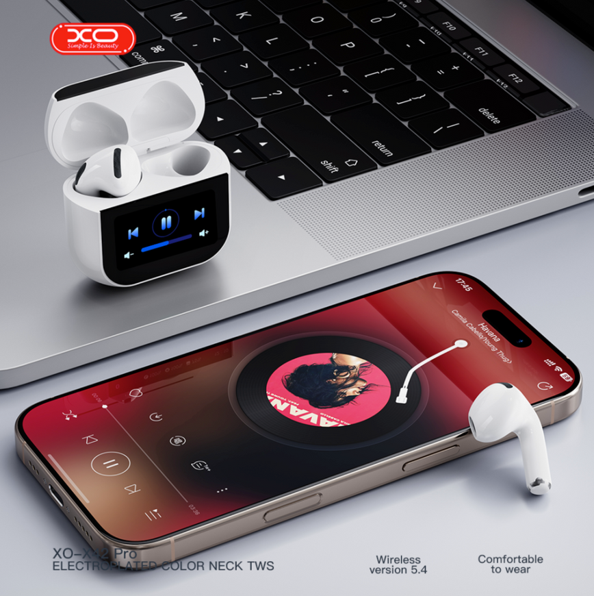 Беспроводные Bluetooth наушники XO X42 Pro с сенсорным экраном. Беспроводные блютуз наушники с шумоподавлением ANC 0334 фото