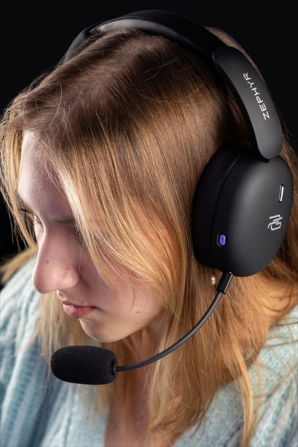 Ігрові бездротові навушники Proove Gaming Zephyr. Геймерські повнорозмірні навушники із вбудованим мікрофоном та та активним шумозаглушенням ANC 0721 фото