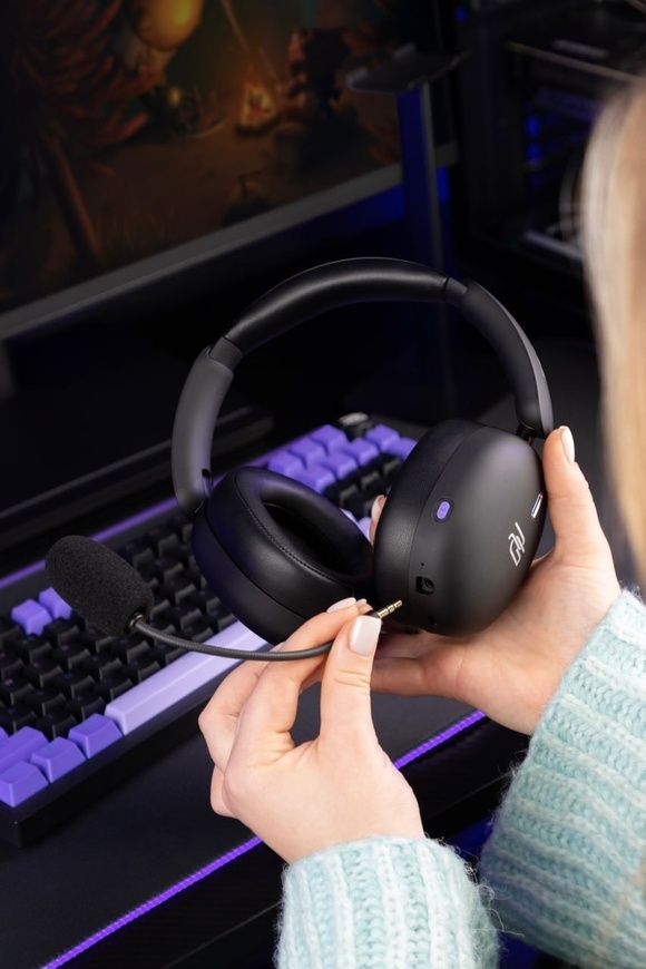 Ігрові бездротові навушники Proove Gaming Zephyr. Геймерські повнорозмірні навушники із вбудованим мікрофоном та та активним шумозаглушенням ANC 0721 фото
