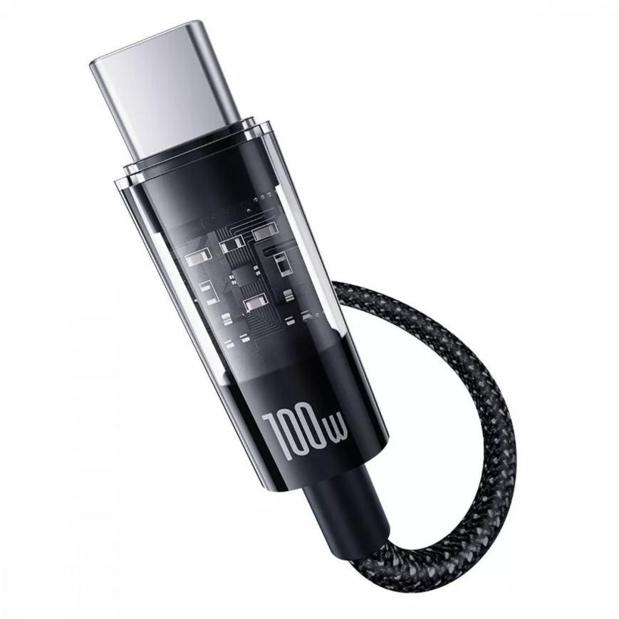 Мощный кабель Baseus Gem Series Type-C to Type-C 100W 20V 6A для iPhone 16 Pro Max и MacBook 0410 фото