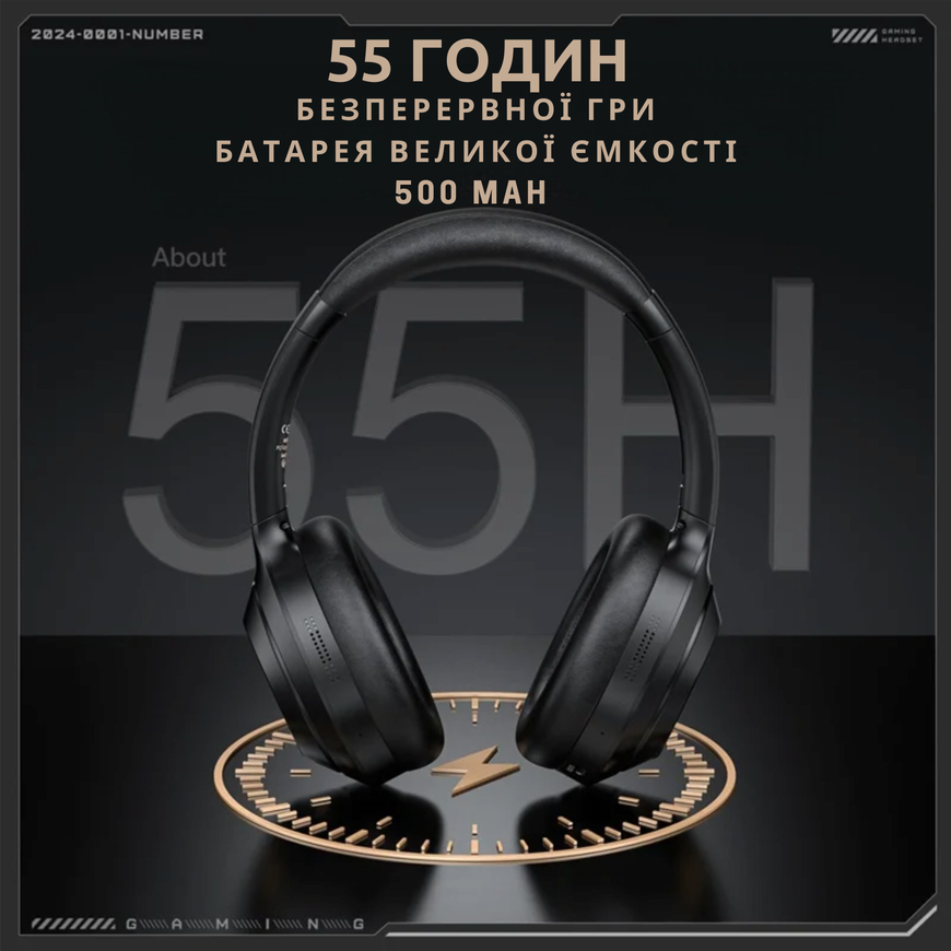 Повнорозмірні геймерські Bluetooth навушники з подвійним шумоподавленням ANC/ENC для стрімів та ігор Onikuma GT811 0312 фото