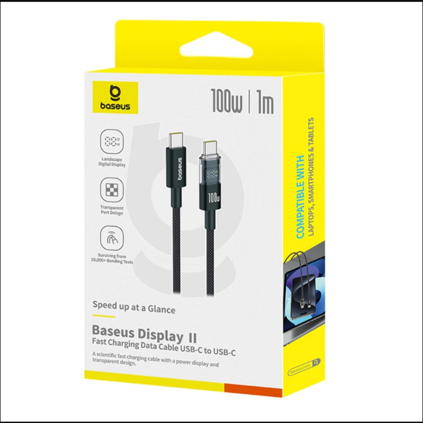 Умный кабель Baseus Display 2 100W 5A с LED-индикатором мощности 0411 фото