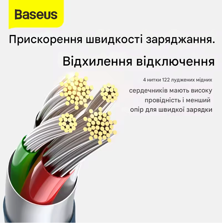 Кабель для зарядки Baseus Superior Fast Charging 3-в-1, швидка зарядка 3.5A, 1.5 м (Micro USB+Lightning+Type-C)  0113 фото