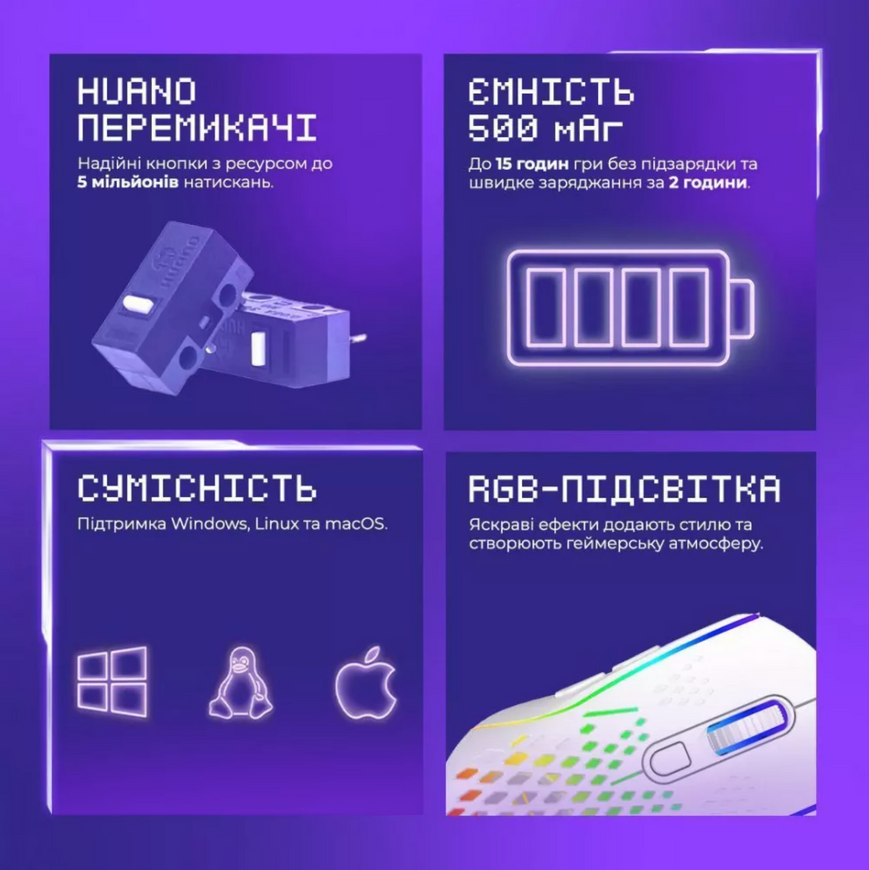 Беспроводная игровая мышь Proove Gaming Buzz (2.4GHz+USB). Беспроводная геймерская мышь 0450 фото