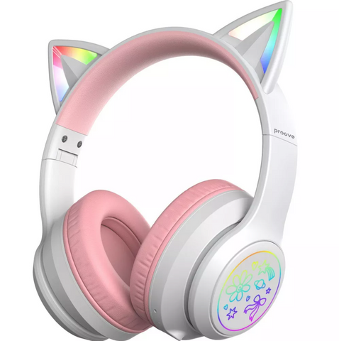Беспроводные детские Bluetooth наушники Proove Kids Neko с активным шумоподавлением ANC и RGB подсветкой 0435 фото