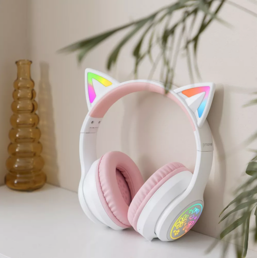 Бездротові дитячі Bluetooth навушники Proove Kids Neko з активним шумоподавленням ANC та RGB підсвіткою 0435 фото