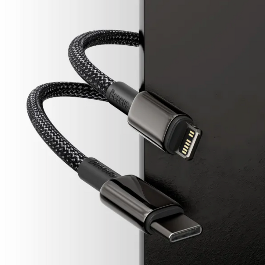 Кабель Baseus Tungsten Gold Type-C/Lightning 20W 1м з цинковими конекторами для швидкої зарядки iPhone 0412 фото