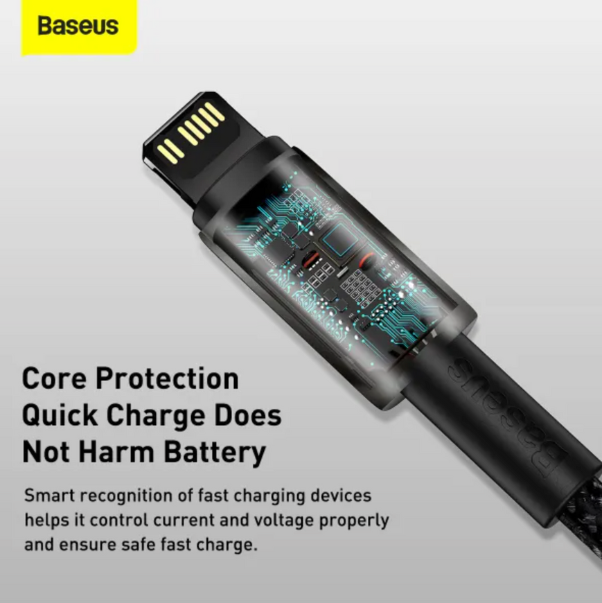 Кабель Baseus Tungsten Gold Type-C/Lightning 20W 1м з цинковими конекторами для швидкої зарядки iPhone 0412 фото