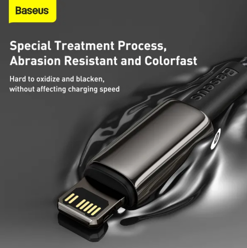 Кабель Baseus Tungsten Gold Type-C/Lightning 20W 1м з цинковими конекторами для швидкої зарядки iPhone 0412 фото