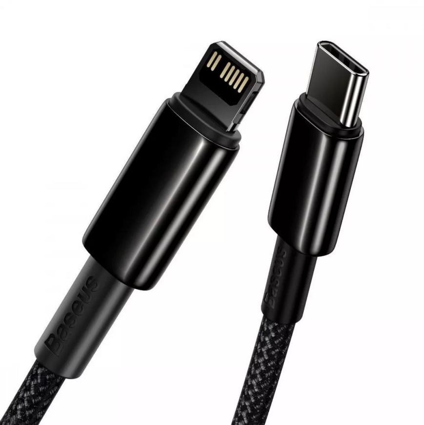 Кабель Baseus Tungsten Gold Type-C/Lightning 20W 1м з цинковими конекторами для швидкої зарядки iPhone 0412 фото