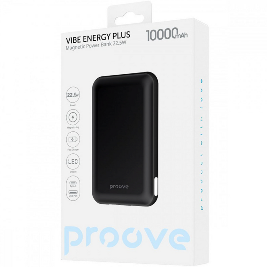 Зовнішній акумулятор Proove Vibe Energy Plus 22.5W 10000mAh. Повербанк Proove  з підтримкою бездротового заряджання 0223 фото
