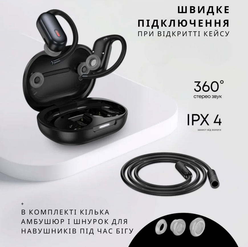 Беспроводные наушники HOCO EA7 ANC/ENC. Спортивные блютуз наушники с заушной крепью и микрофоном. 0136 фото