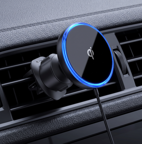 Автомобільний магнітний тримач Proove UNO Qi 15W з бездротовою зарядкою для телефона 0521 фото