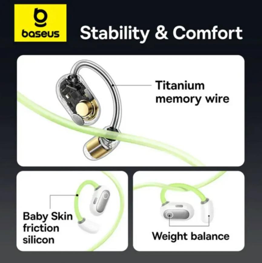 Беспроводные наушники Baseus Eli Sport 1 Open-Ear. Спортивная гарнитура с микрофоном 0203 фото