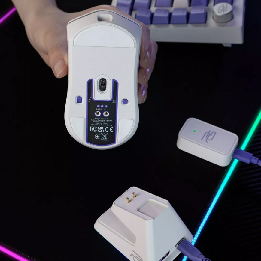 Геймерська ігрова миша Proove Gaming Jester 8K з сенсором PAW3395 та трирежимним підключенням (2.4G+BT+USB) 0725 фото