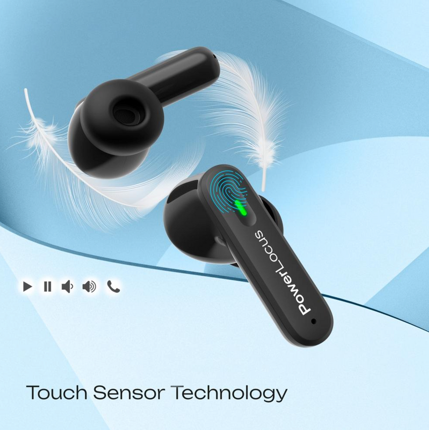 Беспроводные TWS наушники PowerLocus Fit с гибридным ANC. Вакуумные Bluetooth-наушники с шумоподавлением CVC для конференций 0454 фото