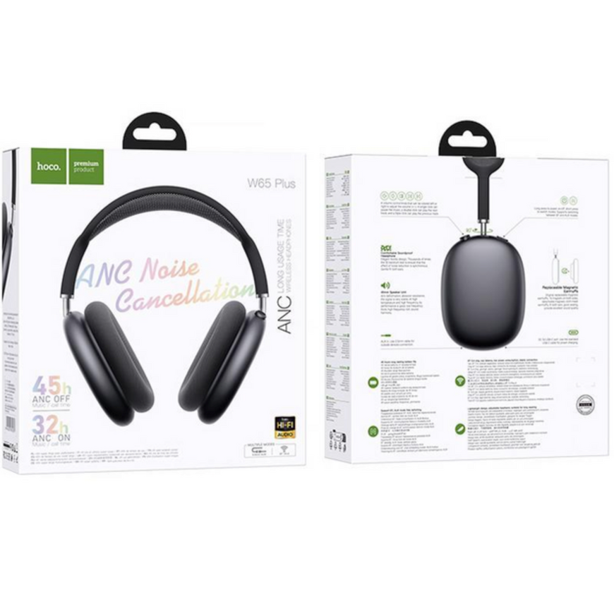 Бездротові повнорозмірні Bluetooth навушники Hoco W65 Plus ANC з активним шумозаглушенням.  0310 фото