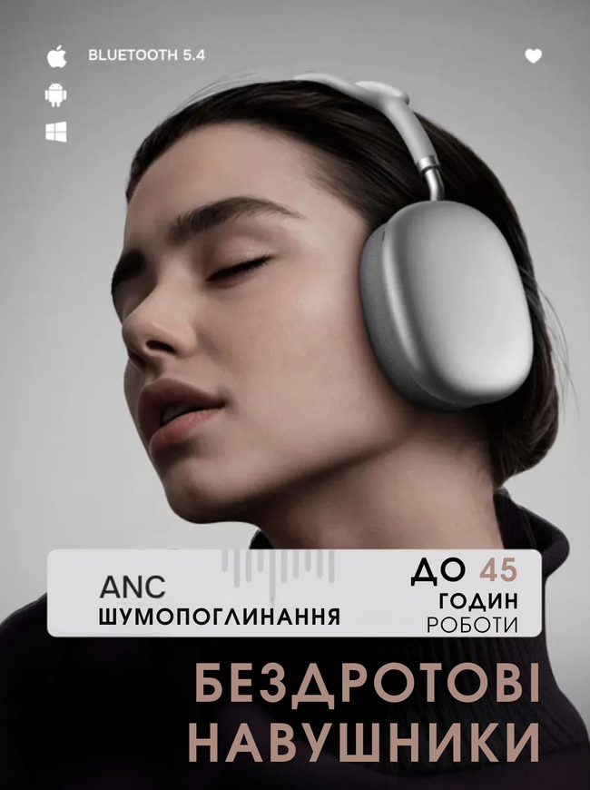 Бездротові навушники Hoco W65 Plus ANC. Повнорозмірні Bluetooth навушники з активним шумозаглушенням 0327 фото