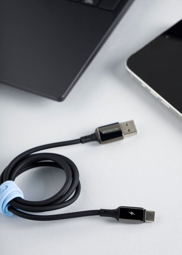 Міцний силіконовий кабель для швидкого заряджання iPhone та iPad Proove Flex Metal Type-C to Lightning 27W 0404 фото