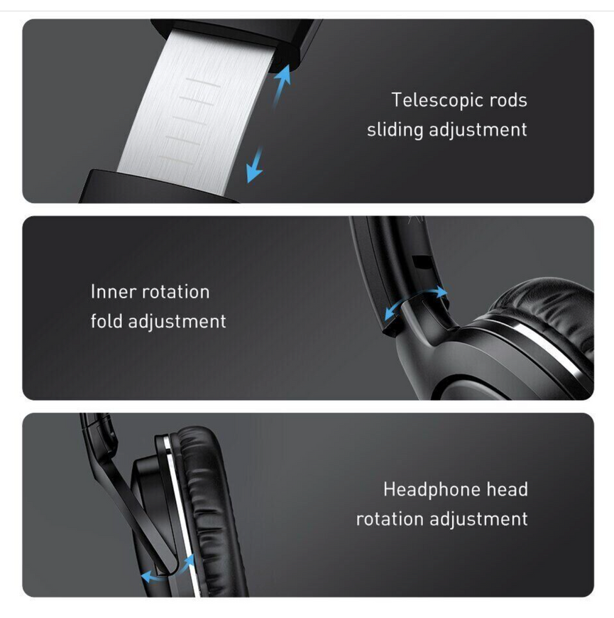 Bluetooth-навушники Baseus Encok D02 Pro зі складною конструкцією. Бездротові повнорозмірні навушники для iOS та Android 0039 фото