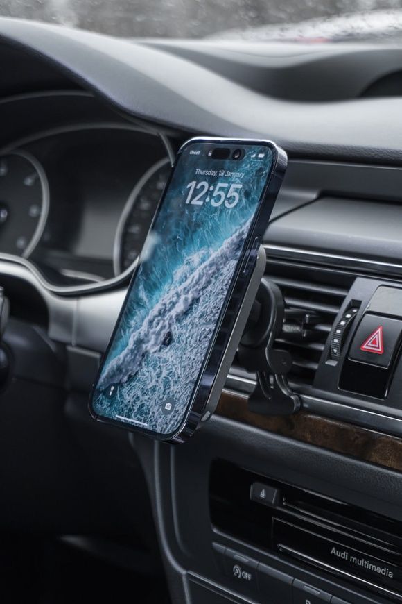 Магнітний автотримач Proove Square Magnetic PRO 15W на дефлектор з підтримкою швидкої зарядка QC 3.0. Автомобільна зарядка з MagSafe 0153 фото