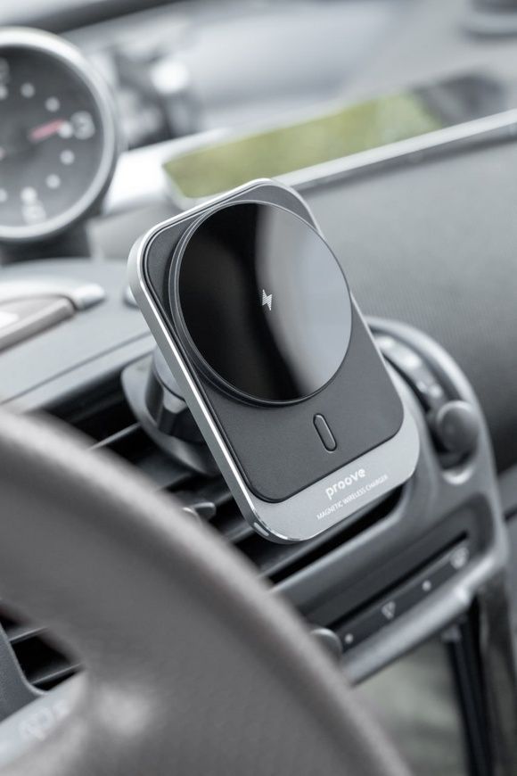 Магнітний автотримач Proove Square Magnetic PRO 15W на дефлектор з підтримкою швидкої зарядка QC 3.0. Автомобільна зарядка з MagSafe 0153 фото