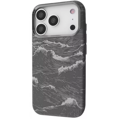 Премиальный тонкий поликарбонатный чехол Proove Gleam Case with Magnetic Ring для 17 Pro Max silver ocean 0535 фото