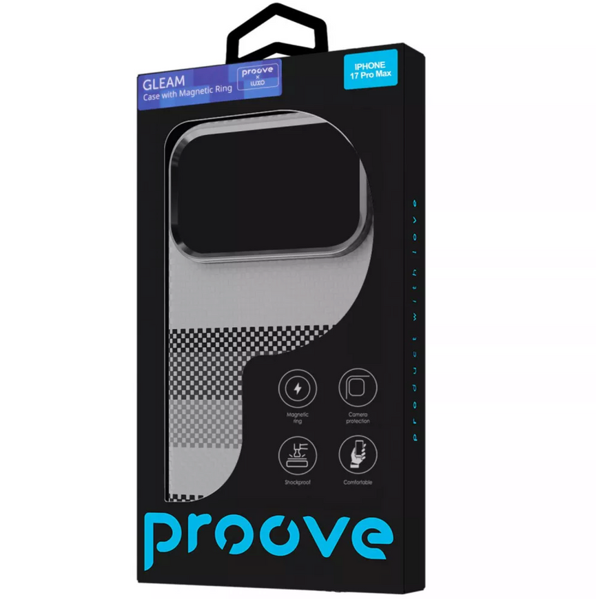 Матовый противоударный чехол Proove Gleam Case для 17 Pro Max с металлическими элементами (silver blaze) 0536 фото