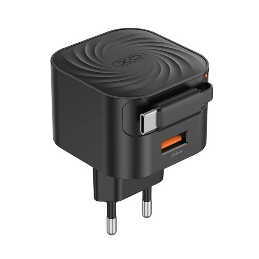 Сетевое зарядное устройство XO L165 Telescopic PD 20W + кабель Type-C. Быстрая зарядка с кабелем Type-C в комплекте 0388 фото