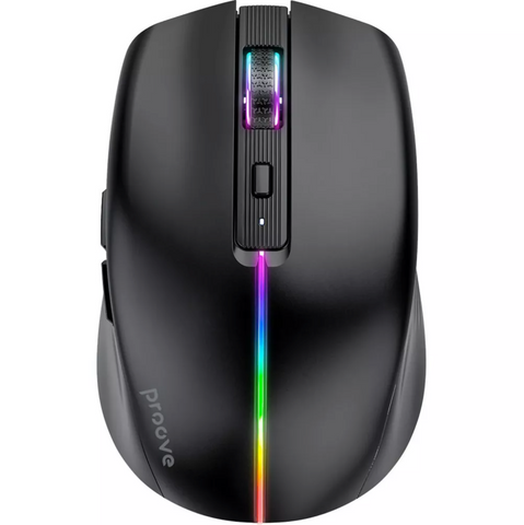 Беспроводная мышь Proove Comet Black (2.4GHz + Dual BT) с подсветкой RGB и автономностью до 100 часов для Windows, MacOS и Linux 0434 фото