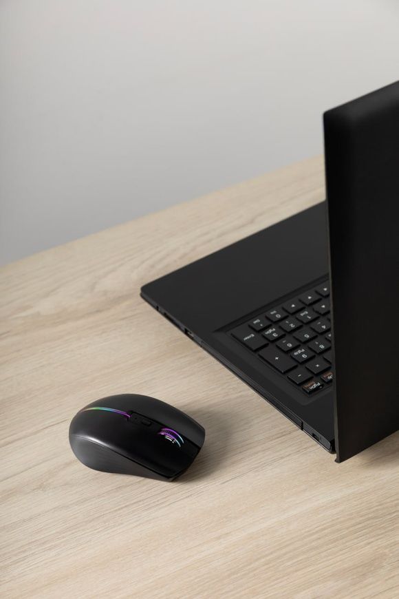 Бездротова миша Proove Comet Black (2.4GHz + Dual BT) з RGB-підсвіткою та автономністю до 100 годин для Windows, MacOS та Linux 0434 фото