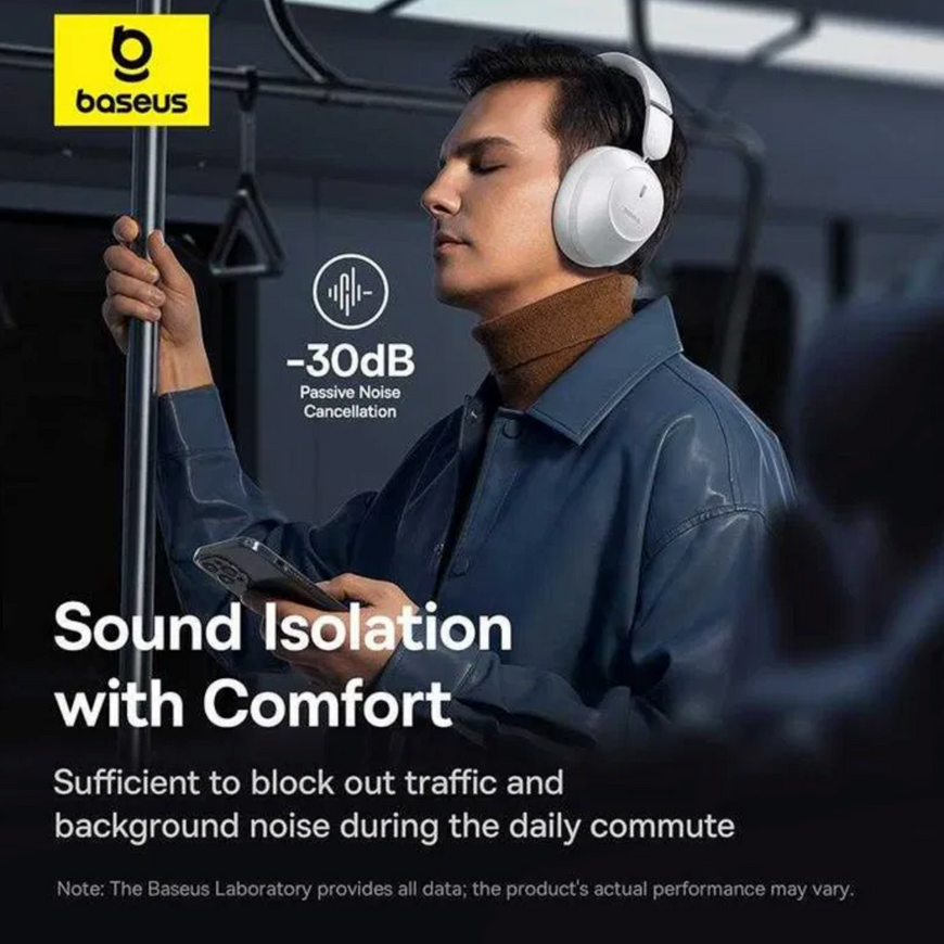 Бездротові повнорозмірні Bluetooth навушники Baseus Bass 30 Max. Накладні навушники Baseus для роботи та музики з глибоким басом 0328 фото
