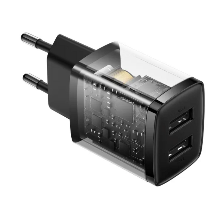 Адаптер Baseus Compact Charger  10.5W  2USB для одночасної зарядки 2 пристроїв. Зарядний пристрій Baseus з інтелектуальним захистом 0258 фото