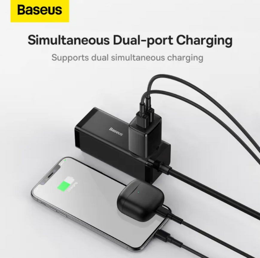 Адаптер Baseus Compact Charger  10.5W  2USB для одночасної зарядки 2 пристроїв. Зарядний пристрій Baseus з інтелектуальним захистом 0258 фото