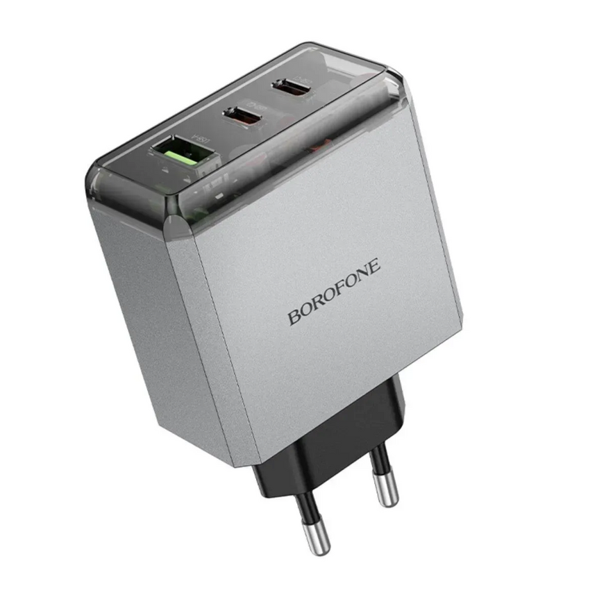 Мережевий зарядний пристрій BOROFONE BN22 Lena 65W GaN з підтримкою швидкої зарядки для смартфонів та планшетів 0199 фото