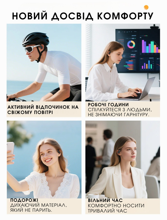 Бездротові Bluetooth навушники Hoco EA11 Open-Ear відкритого типу для бігу та спорту. Спортивні навушники з фіксацією за вухом 0389 фото