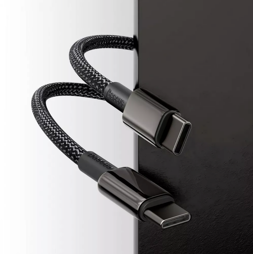 Кабель Baseus Tungsten Gold Type-C to Type-C 100W, 1 м &mdash; быстрая зарядка и синхронизация 0079 фото