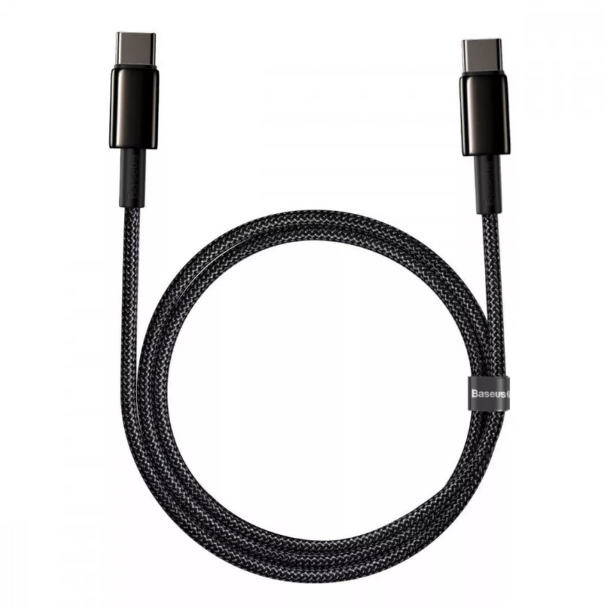 Кабель Baseus Tungsten Gold Type-C to Type-C 100W, 1 м &mdash; быстрая зарядка и синхронизация 0079 фото