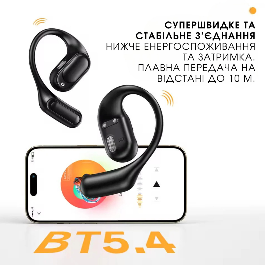 Бездротові Bluetooth навушники Hoco EA11 Open-Ear відкритого типу для бігу та спорту. Спортивні навушники з фіксацією за вухом 0389 фото