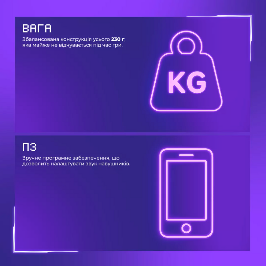 Ігрові бездротові навушники Proove Gaming Bliss з мікрофоном та LED RGB підсвіткою. Геймерська бездротова гарнітура з мікрофоном для стрімів 0713 фото