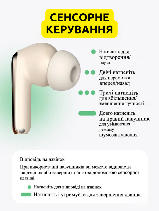 Бездротові навушники Proove Blitz TWS з активним шумопоглинанням (ANC). Вакуумні блютуз навушники Proove Blitz 0133 фото