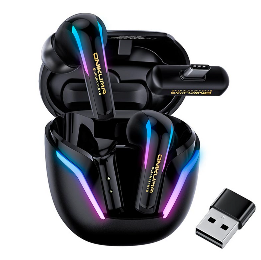 Игровые беспроводные наушники ONIKUMA T27 с микрофоном. Поддержка Bluetooth 5.3 и 2.4G, сенсорное управление, RGB-подсветка. Совместимы с ПК, PlayStation и мобильными телефонами. 0283 фото
