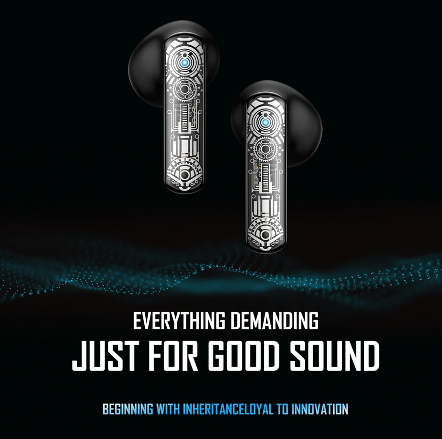 Бездротові ігрові навушники Onikuma T1 TWS Bluetooth 5.3 з мікрофоном та RGB підсвіткою. Безпровідні геймерські Bluetooth навушники Онікума 0501 фото