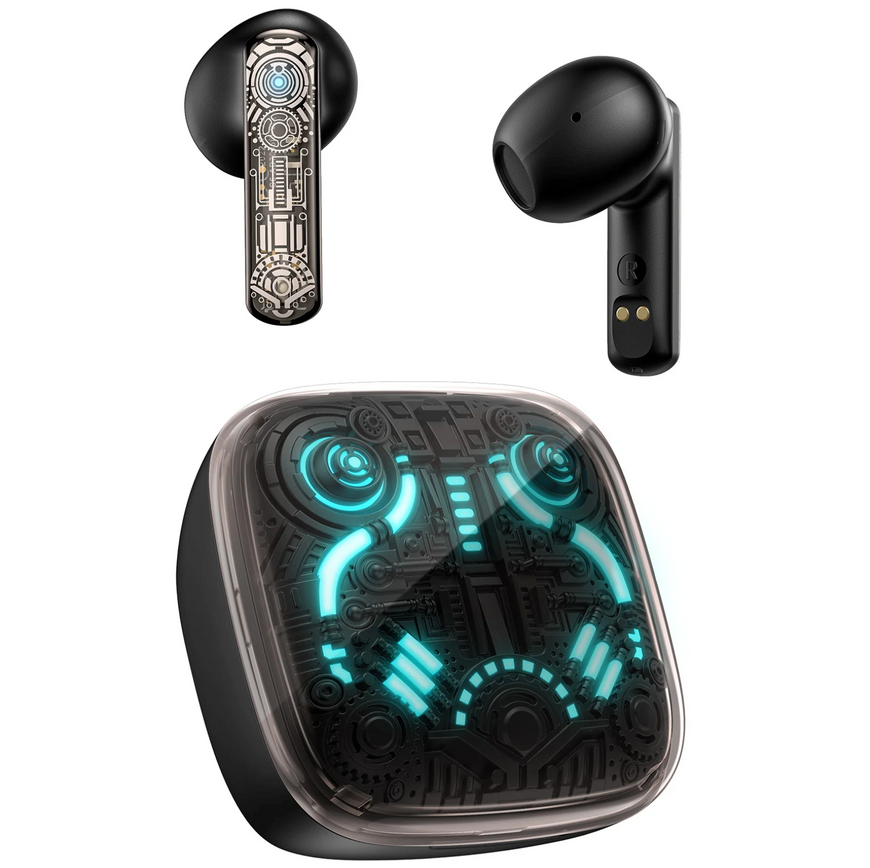 Бездротові ігрові навушники Onikuma T1 TWS Bluetooth 5.3 з мікрофоном та RGB підсвіткою. Безпровідні геймерські Bluetooth навушники Онікума 0501 фото