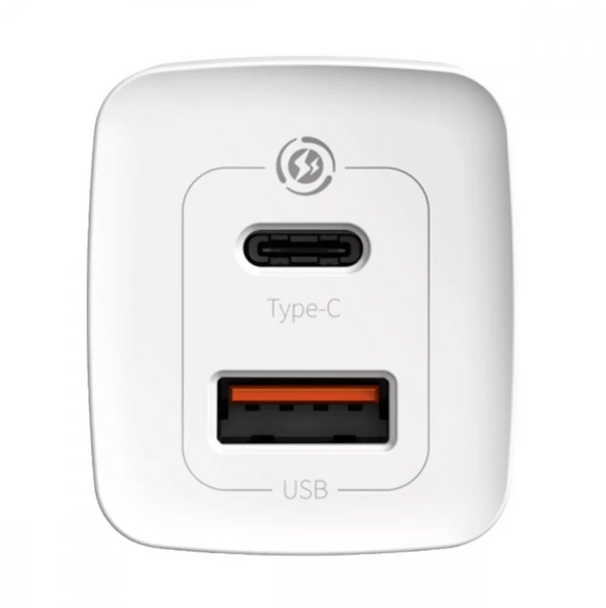 Мережевий зарядний пристрій Baseus Quick GaN2 Lite 65W USB + Type-C. Універсальний блок живлення з підтримкою PD для смартфонів, MacBook та iPhone  0192 фото