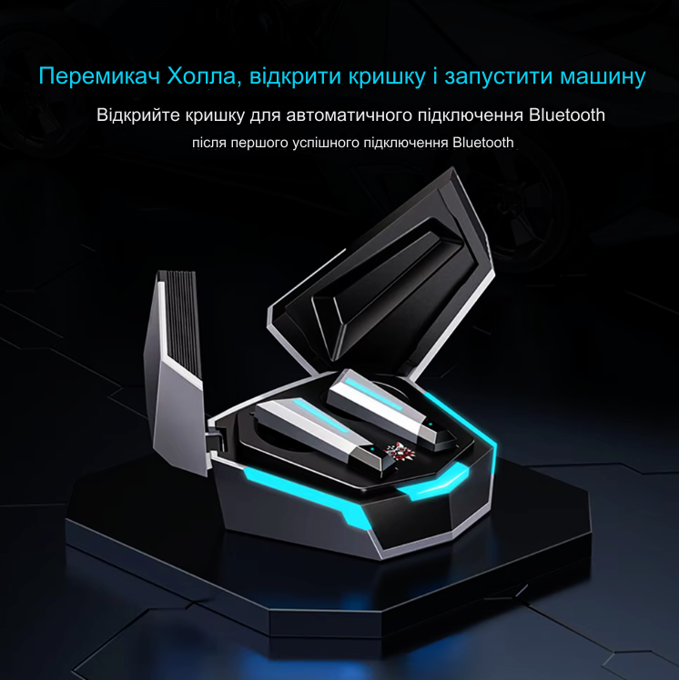 Игровые беспроводные Bluetooth-наушники Onikuma T32 с микрофоном и LED-подсветкой. Геймерские TWS-наушники 0285 фото