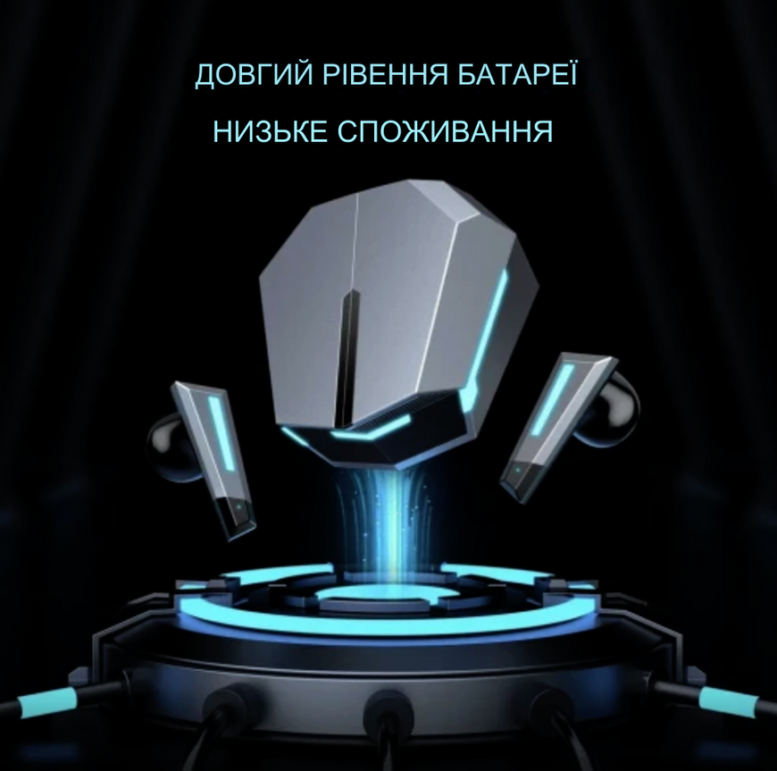 Игровые беспроводные Bluetooth-наушники Onikuma T32 с микрофоном и LED-подсветкой. Геймерские TWS-наушники 0285 фото