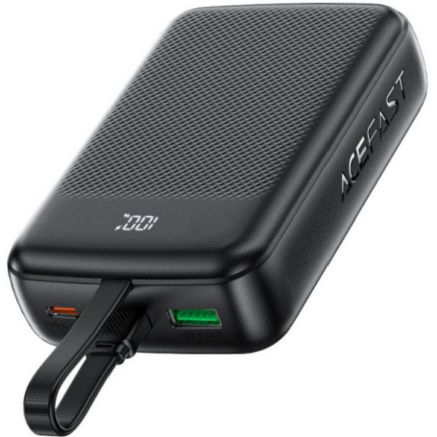 Павербанк AceFast M14 20000mAh PD 22.5W. Power Bank з підтримкою швидкого заряджання та вбудованим кабелем Type-C 0191 фото