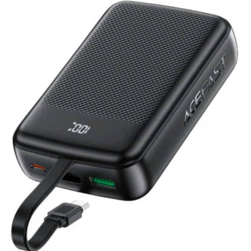 Павербанк AceFast M14 20000mAh PD 22.5W. Power Bank з підтримкою швидкого заряджання та вбудованим кабелем Type-C 0191 фото
